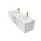 Castello Usa Thames 60-inch White Vanity Set with White Top and Gold Handles CB-MC-60W-GLD-20146-WH - alternate 7